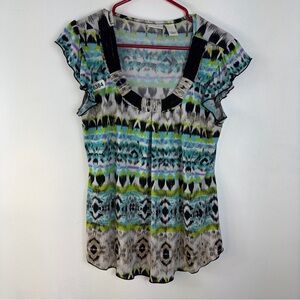 Kim rogers large blouse 20 p2p. 25” length. Great preowned condition